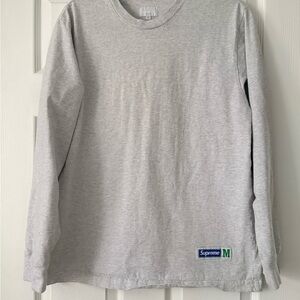 Supreme Heather Gray Long Sleeve Tee